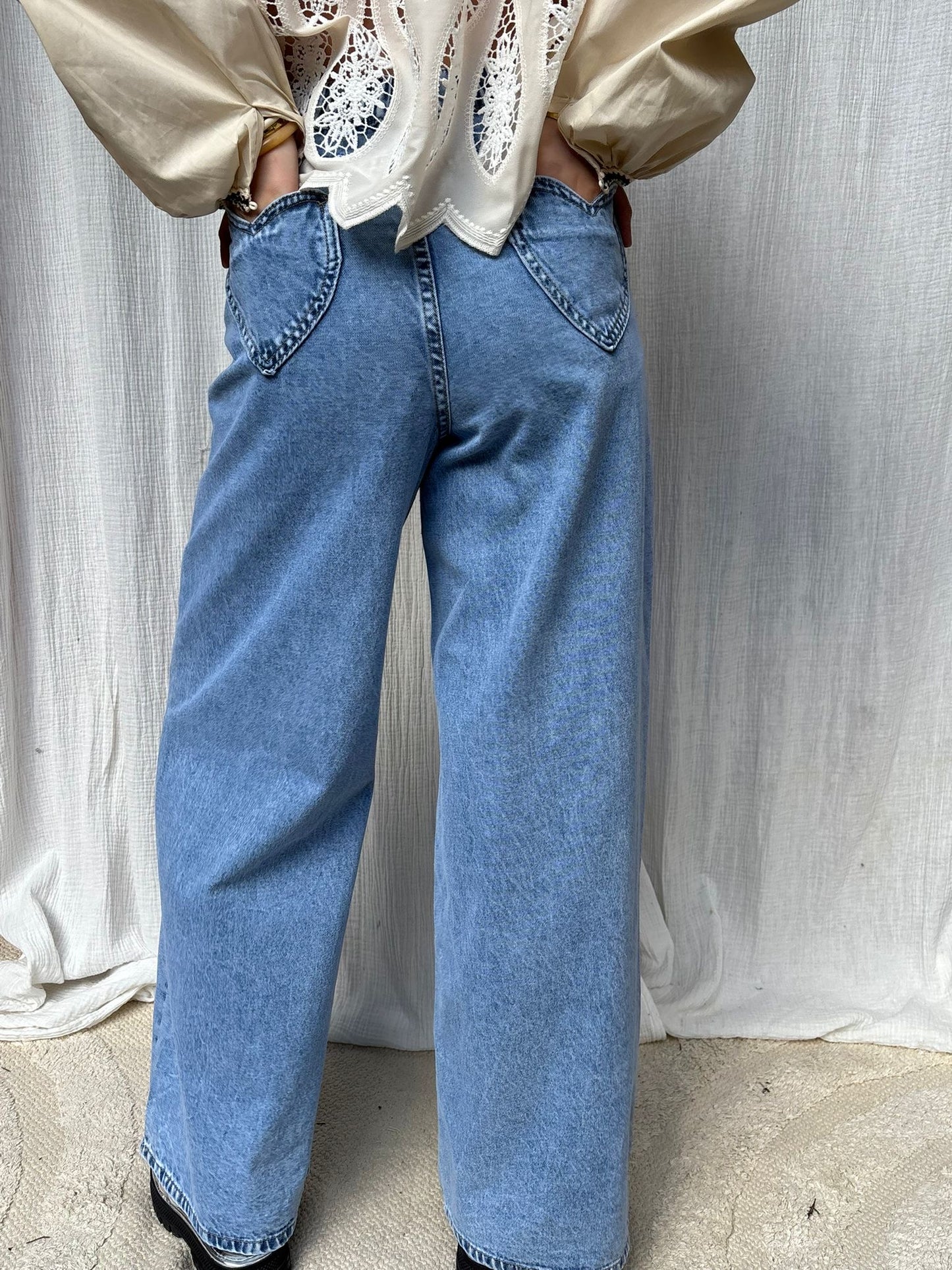 Pantalon Cœur bleu
