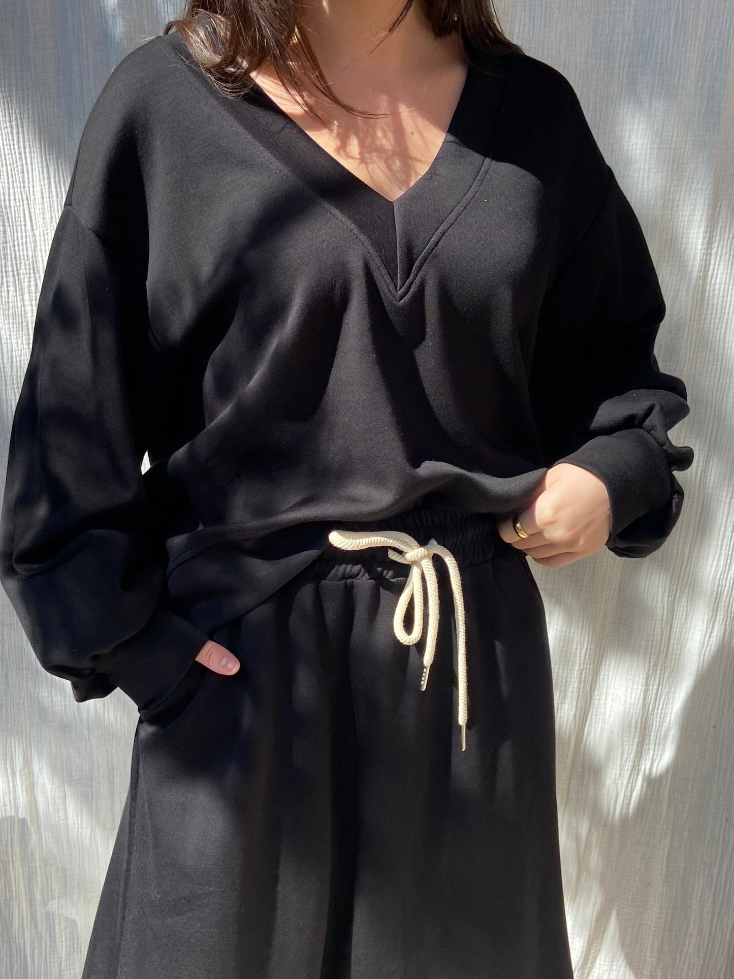 Pull Col V Ombeline - Noir