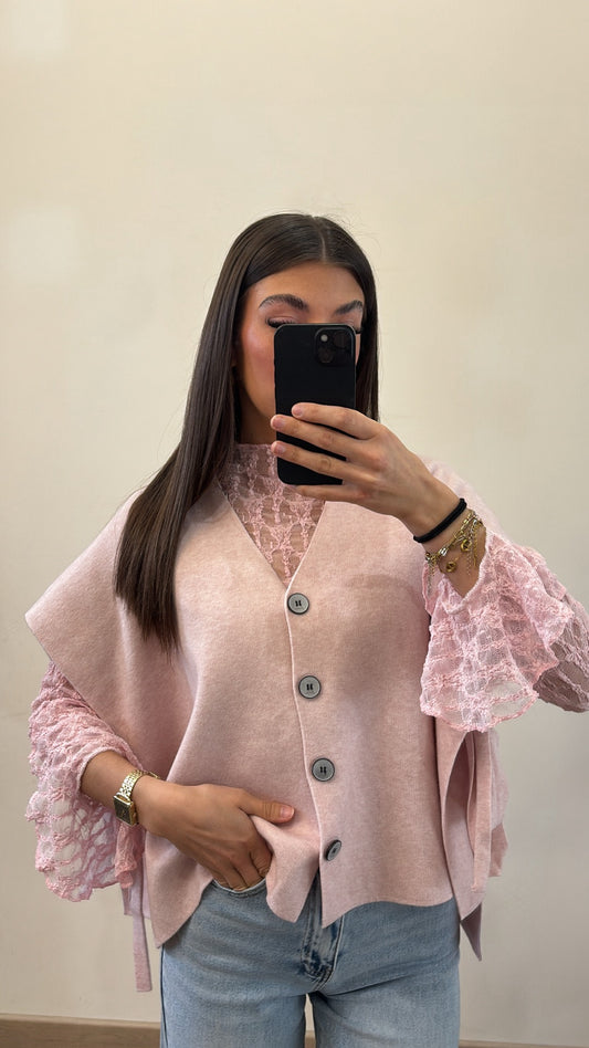 Gilet sans manches Théo - Rose