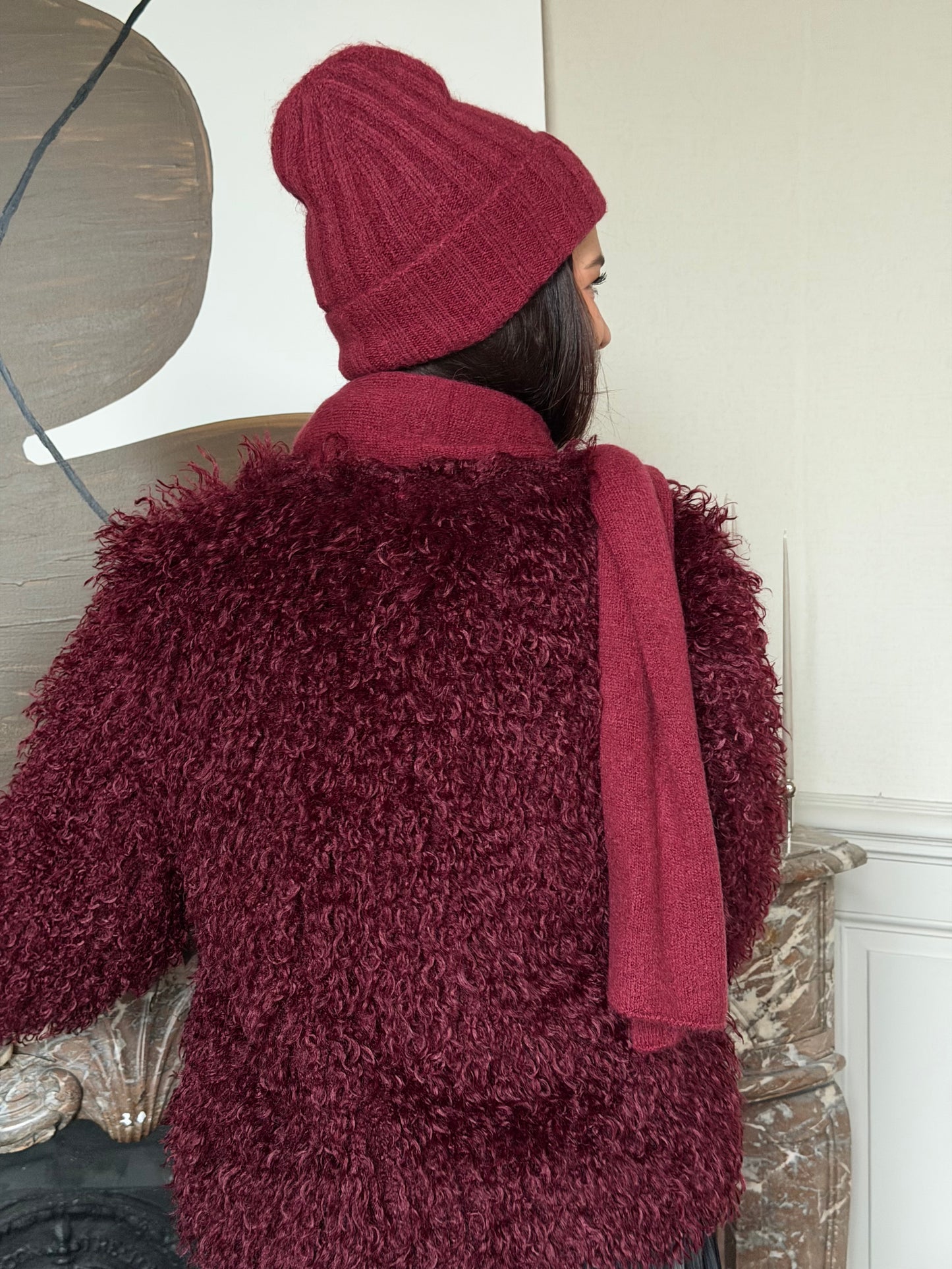 Bonnet + écharpe -Bordeaux