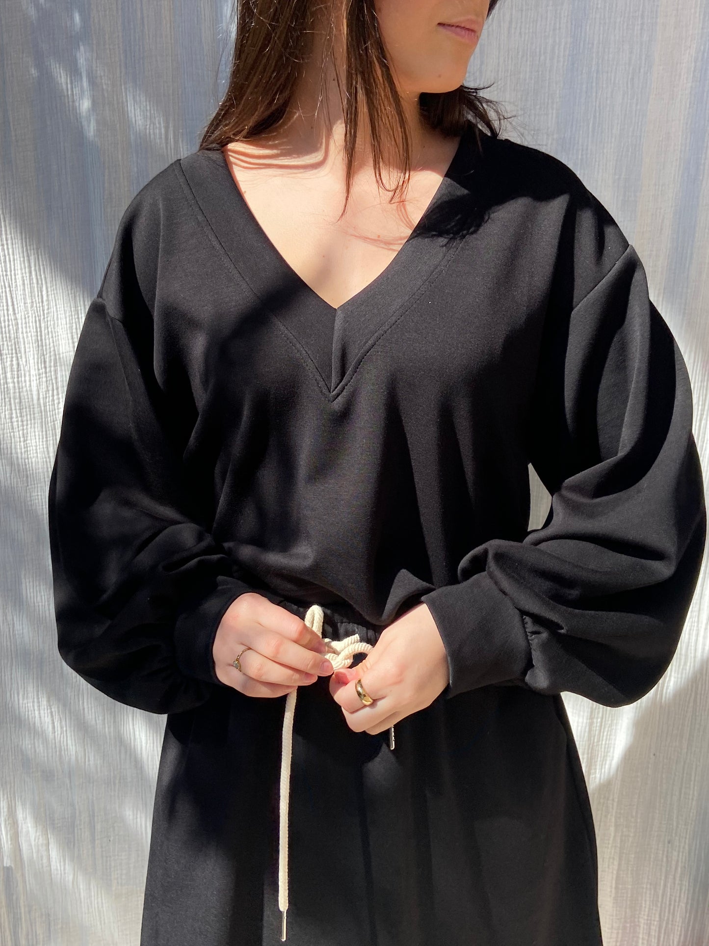 Pull Col V Ombeline - Noir