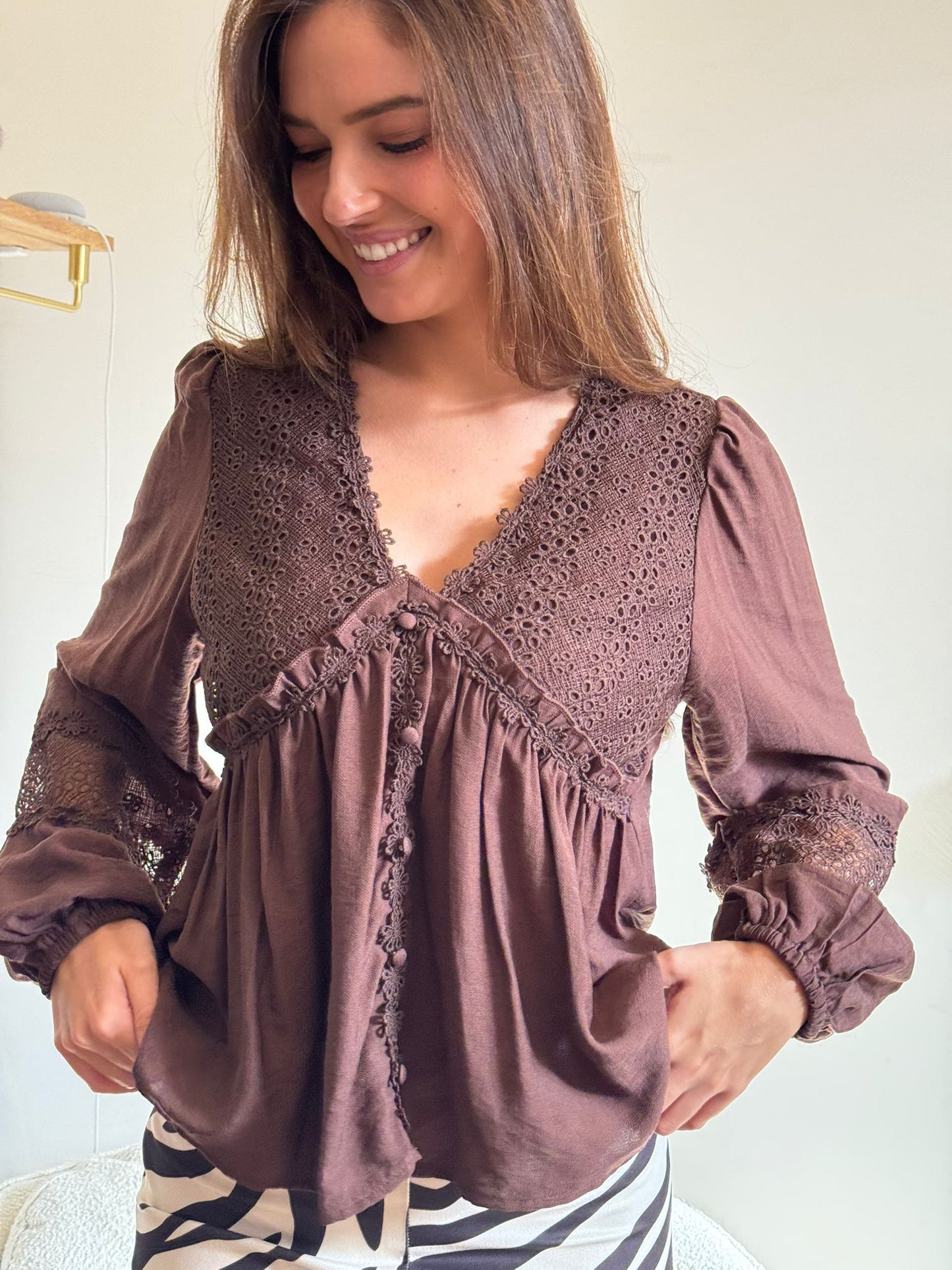 Blouse Amina -Marron