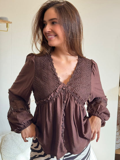 Blouse Amina -Marron