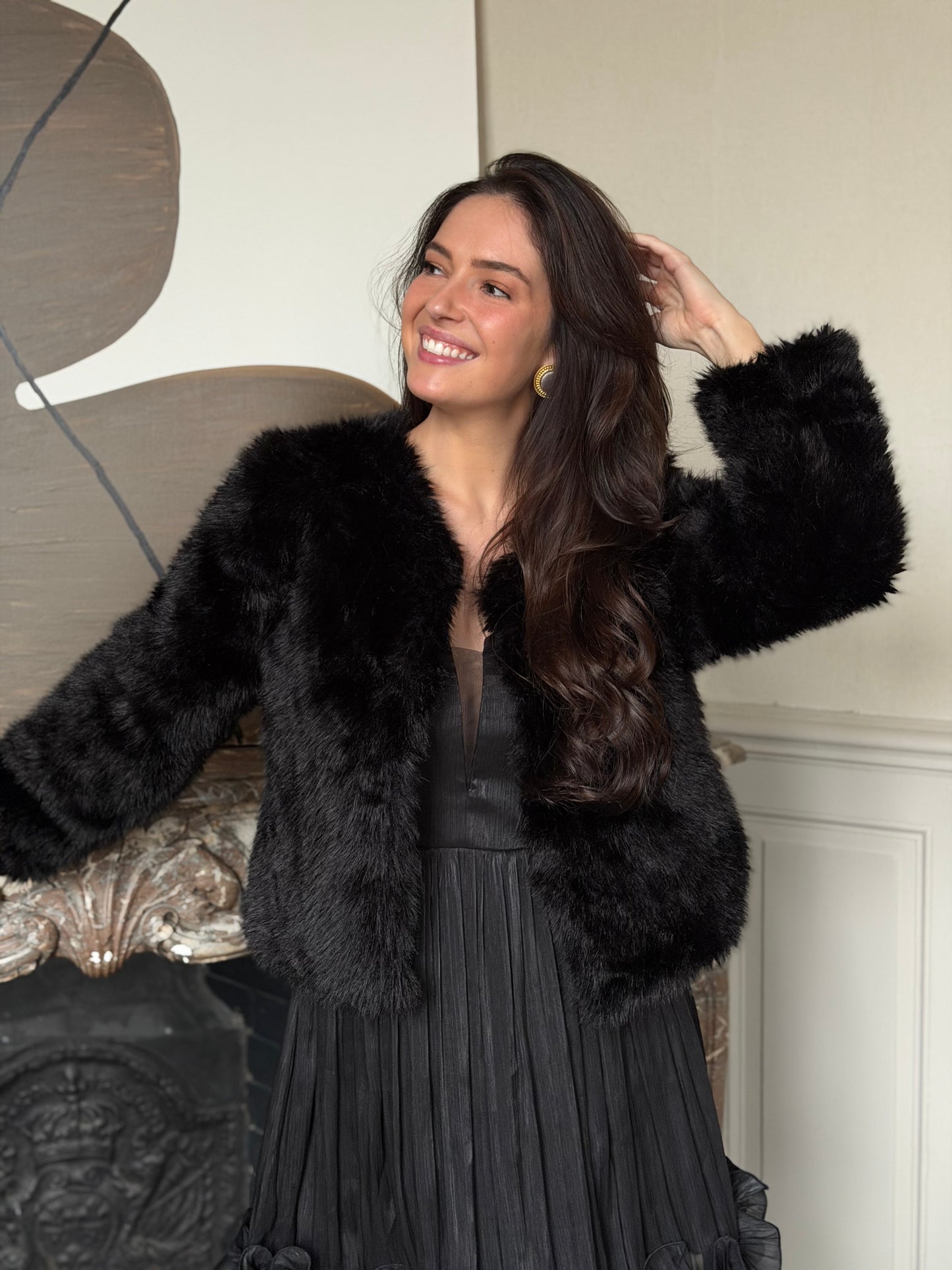 Fourrure Aline -Noir