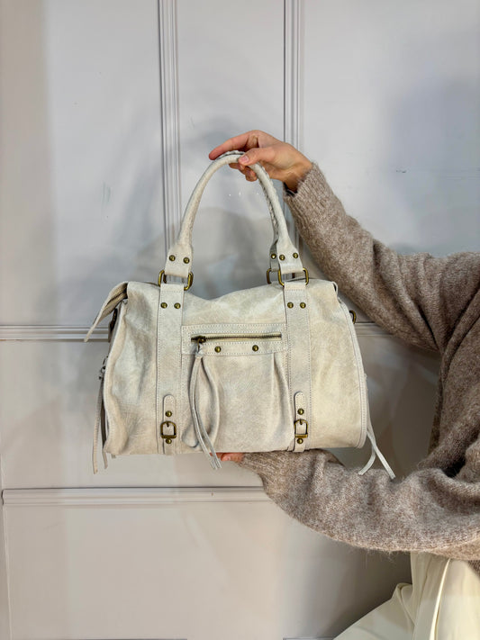 Sac cuir grand -Beige