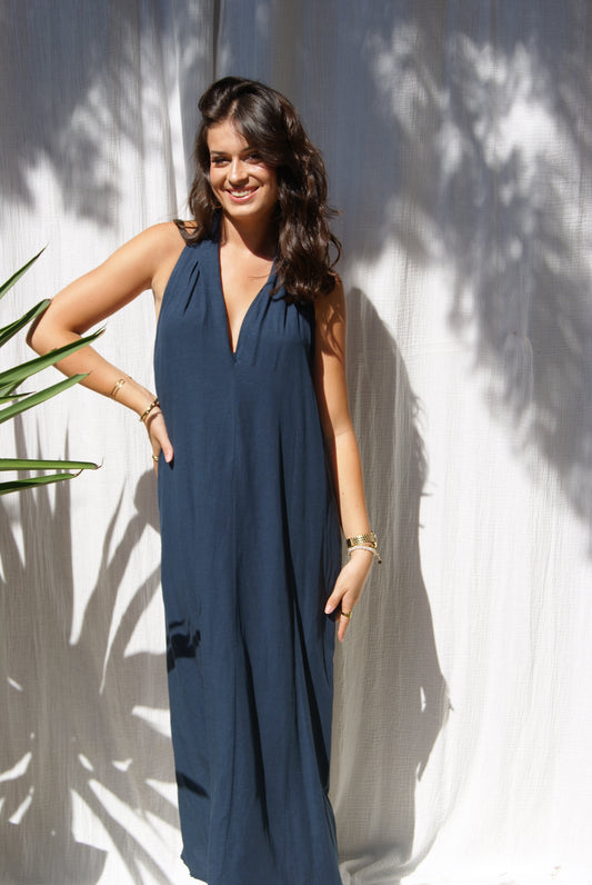 Robe Jannat - Bleu marine