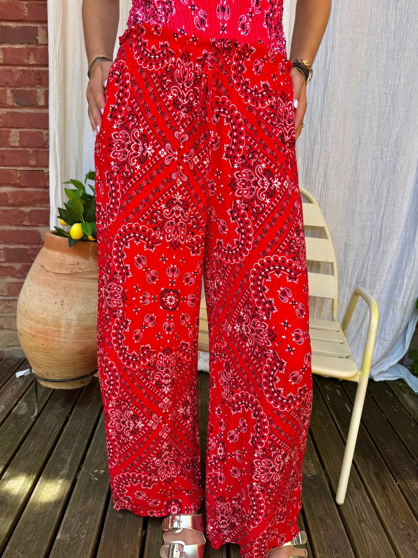 Pantalon Bandana - Rouge