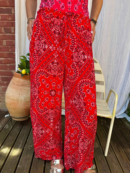 Pantalon Bandana - Rouge