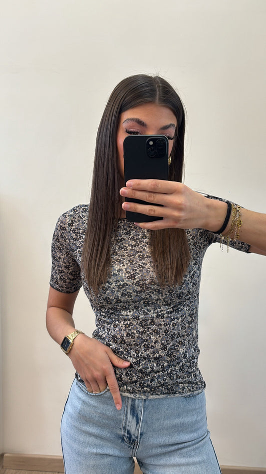 Top cashmere manches courtes