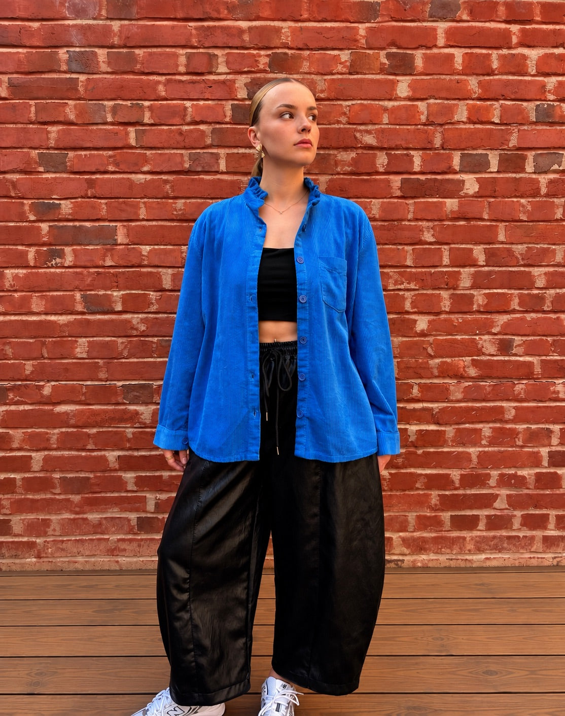 Chemise Velours Théodora - Bleu