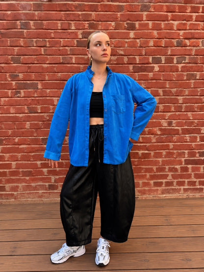 Chemise Velours Théodora - Bleu