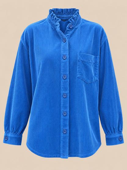 Chemise Velours Théodora - Bleu
